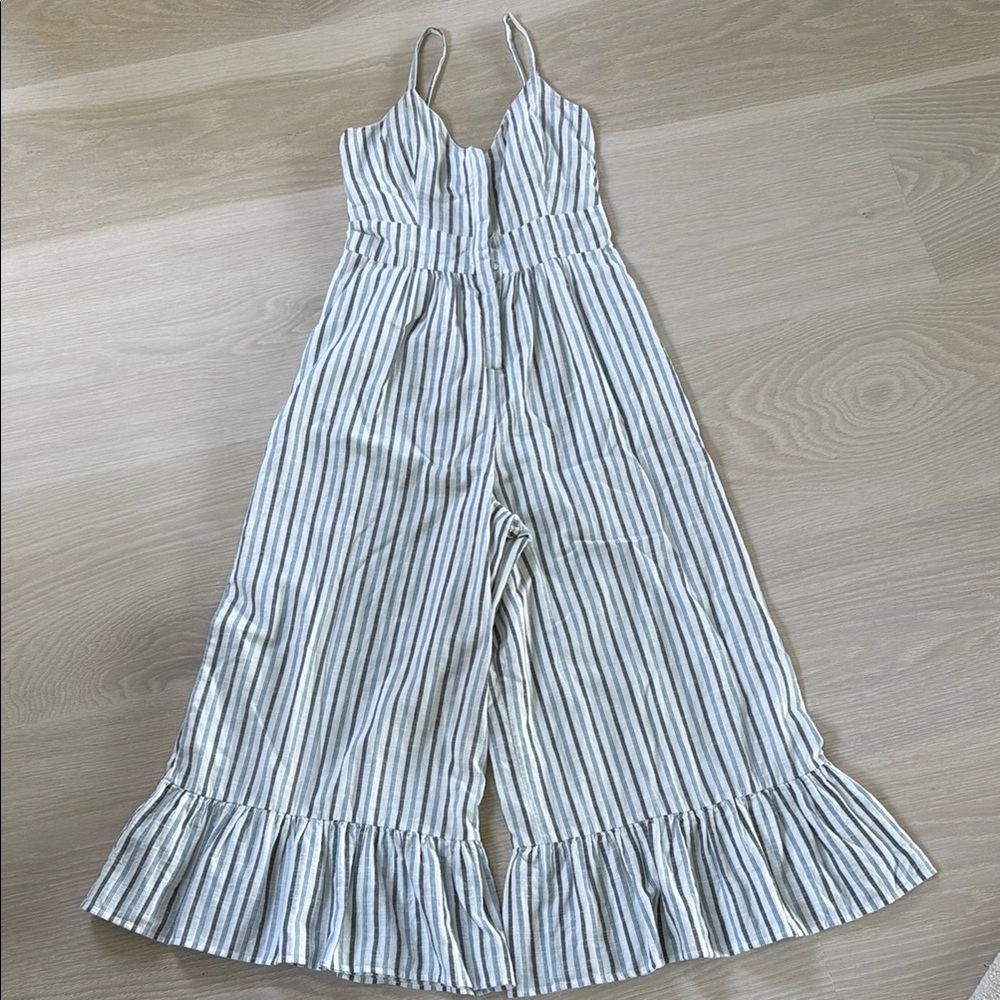 LoveShackFancy Striped jumpsuit in White and Blue